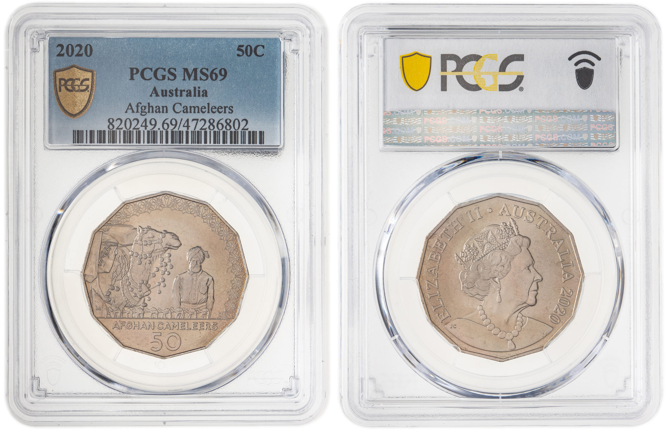 Elizabeth II, Afghan Cameleers, Fifty Cent, 2020, PCGS MS69