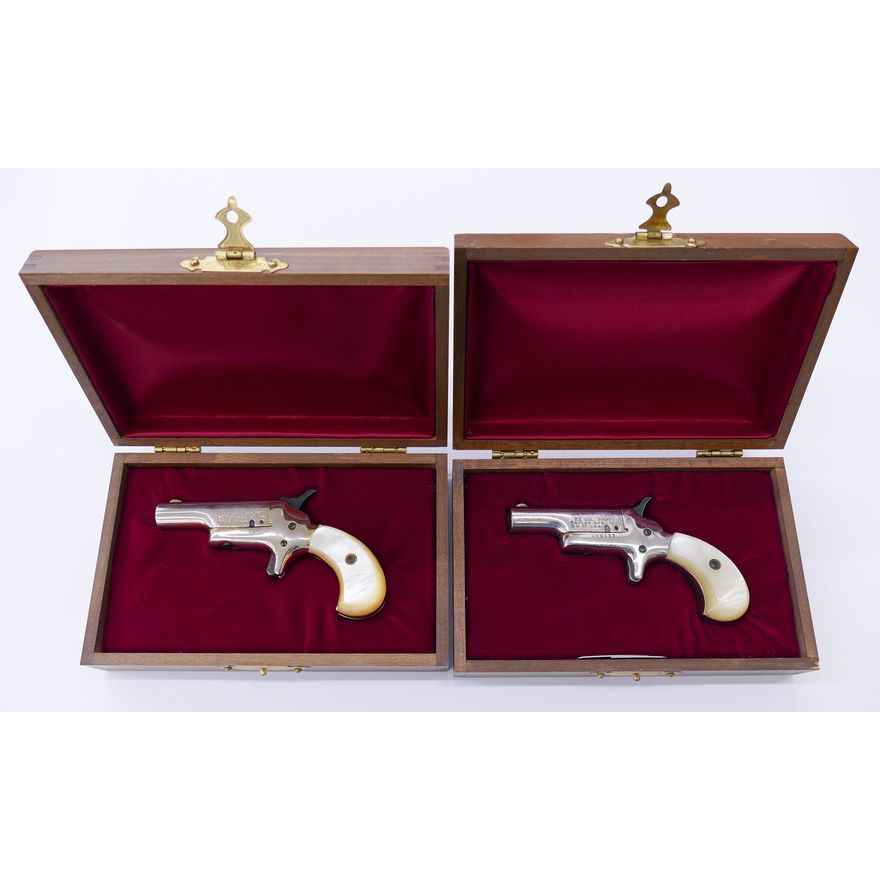 Pair Butler 22 Short Derringer Handguns, Serial #B76109 & #B80337.