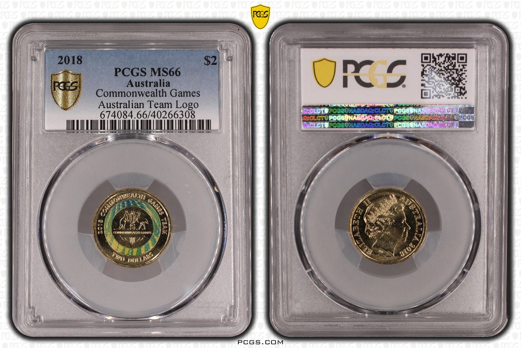 Commonwealth Games Australian Team Logo, Two Dollar, 2018, PCGS MS66