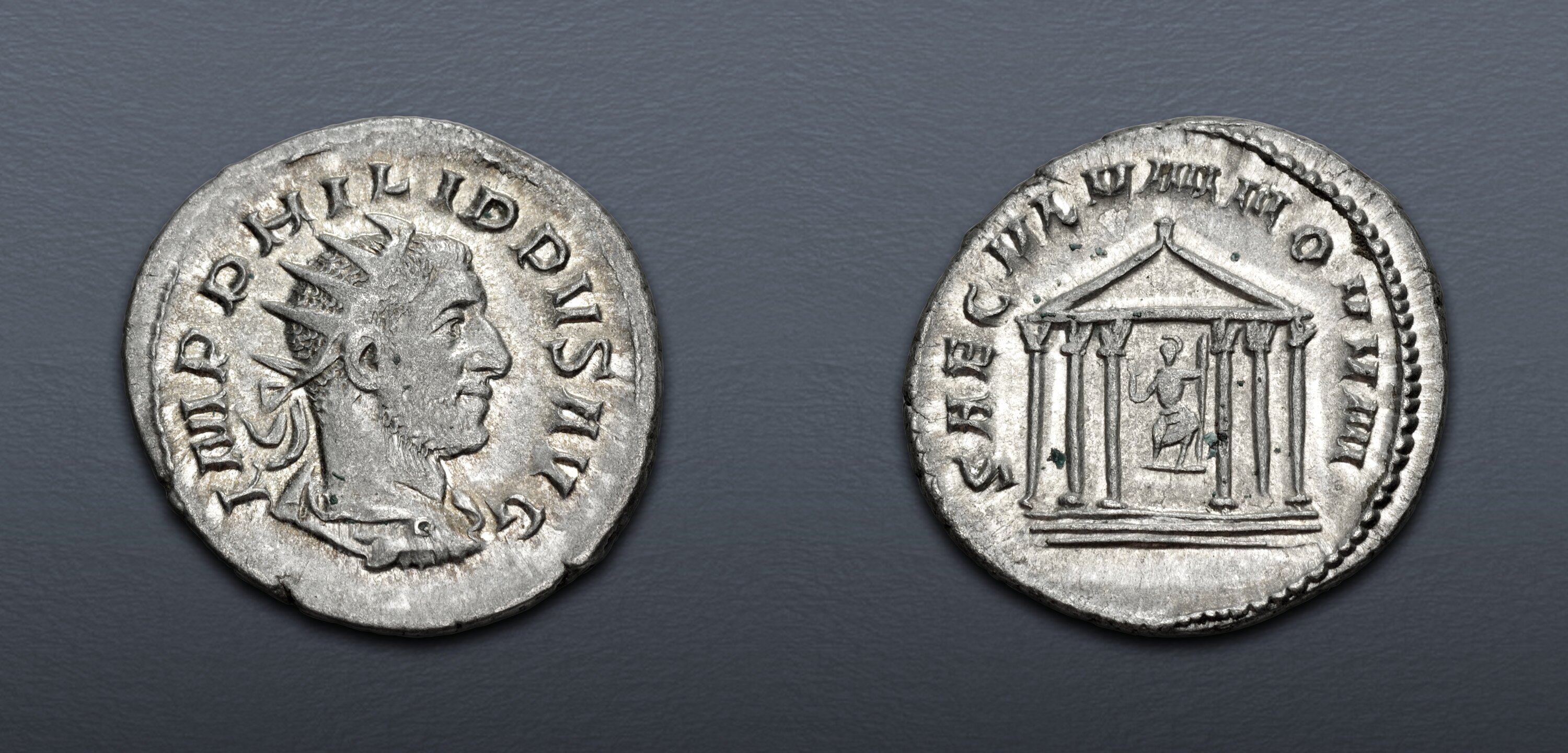 Philip I. AD 244-249. AR Antoninianus (21.5mm, 4.10 g, 6h). Ludi ...