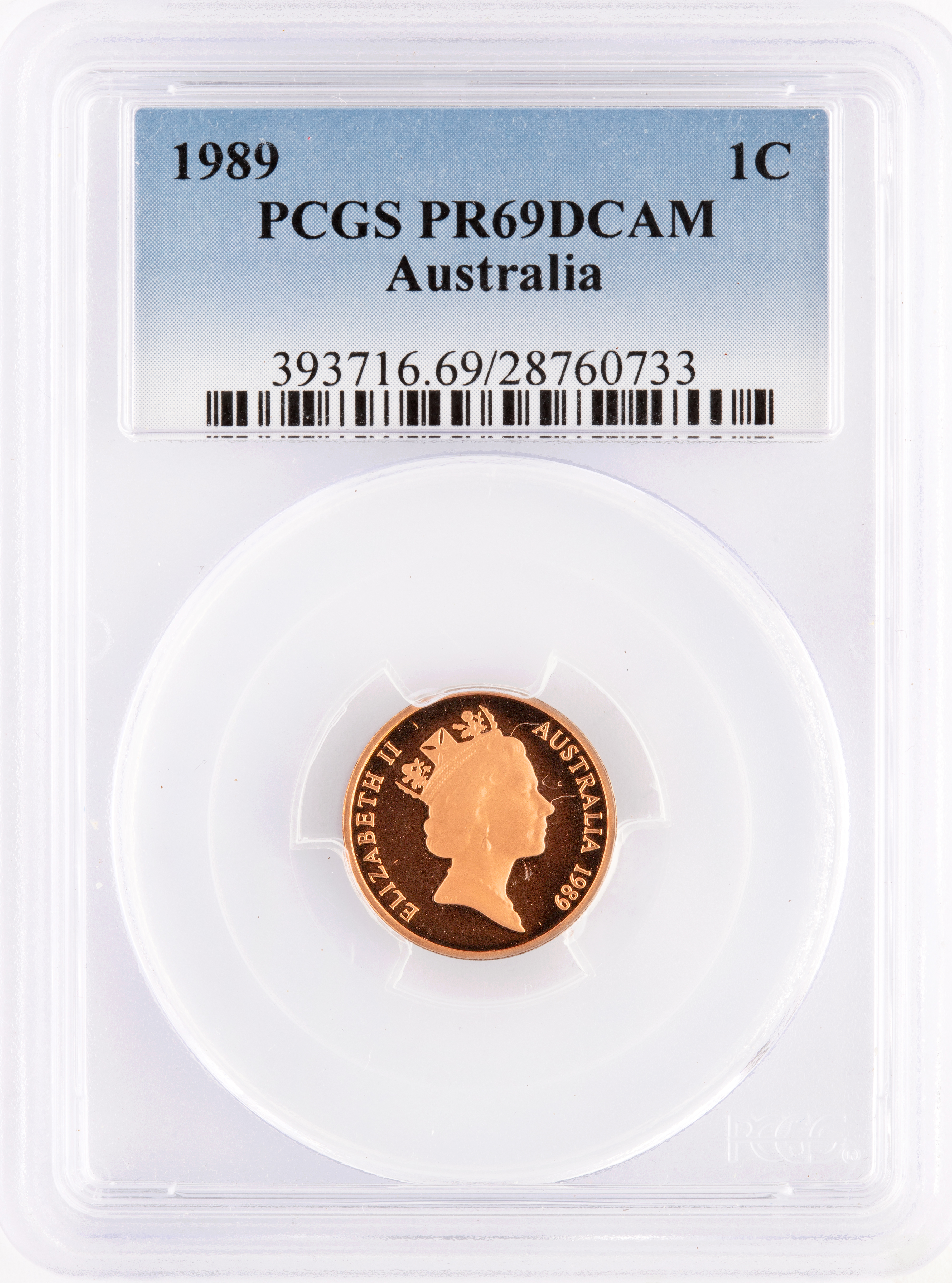 One Cent, 1989, Pcgs Pr69dcam