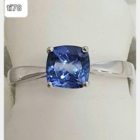 1.20CT CUSHION CUT TANZANITE SET IN WHITE GOLD RING - 50692/334