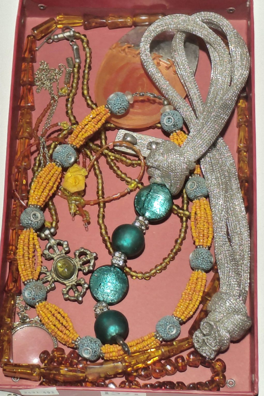 Amber And Murano Necklace