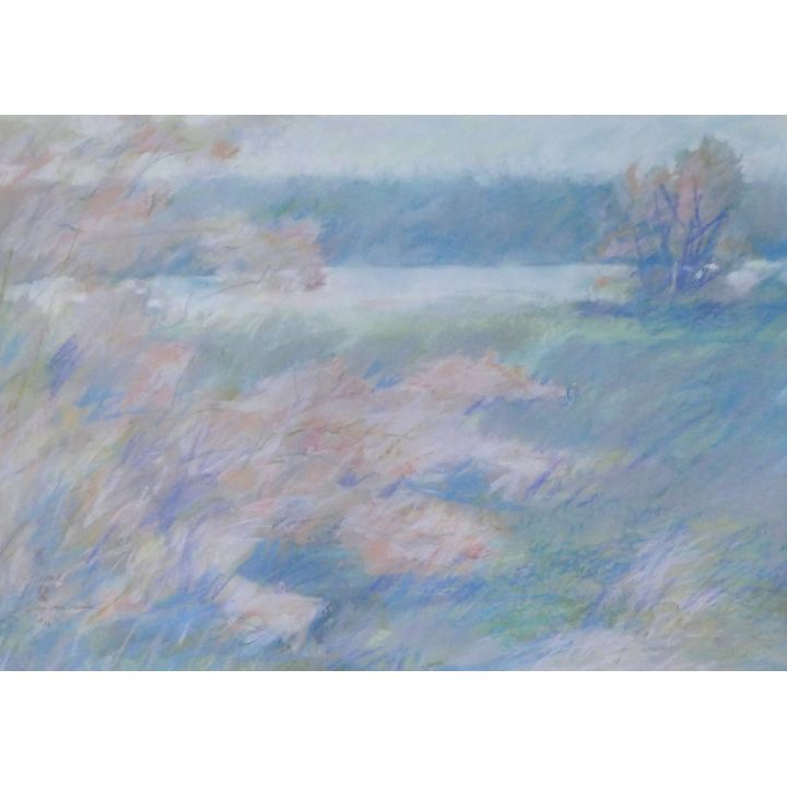 Thomas Greene ''Long Lake, Autumn'' 1988 Pastel Painting