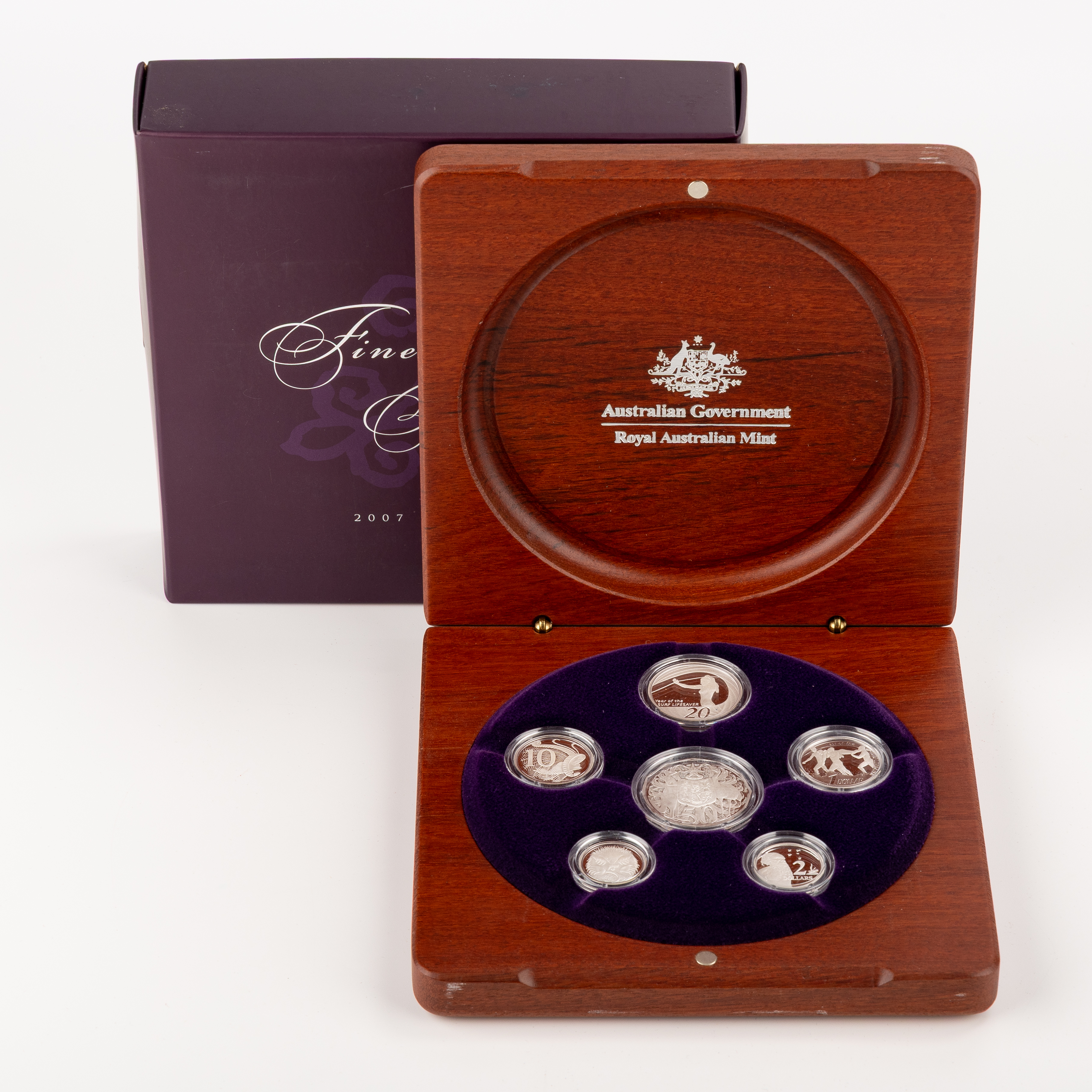 Silver Proof Year Set, Five Cent - Two Dollars, 2007, PCGS