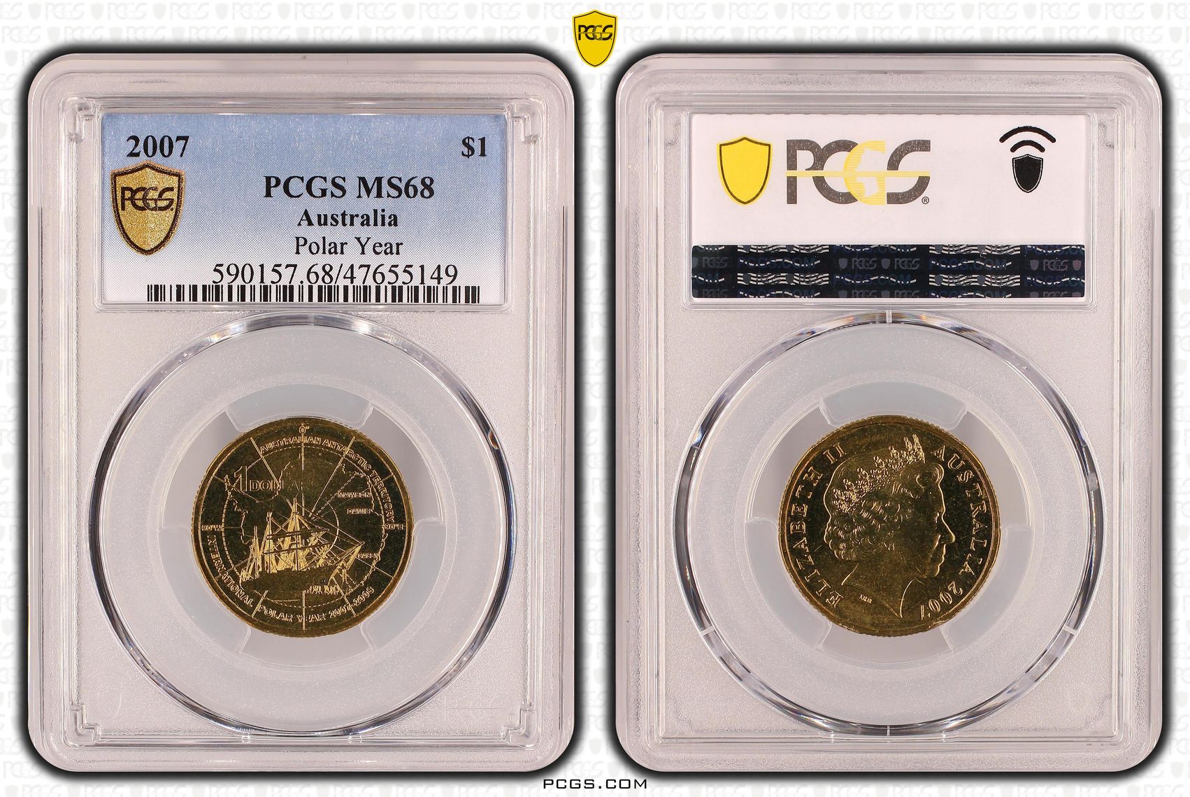 Elizabeth II, Polar Year, One Dollar, 2007, PCGS MS68