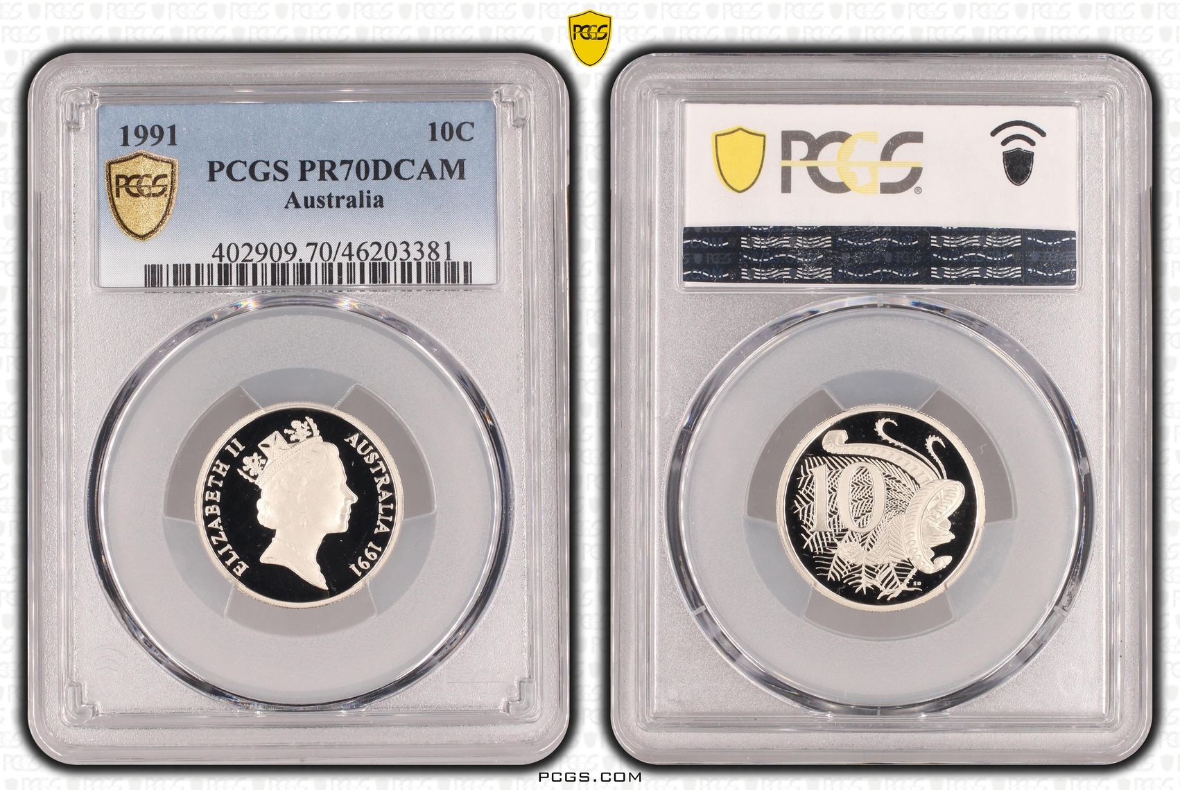 Ten Cent, 1991, Pcgs Pr70dcam