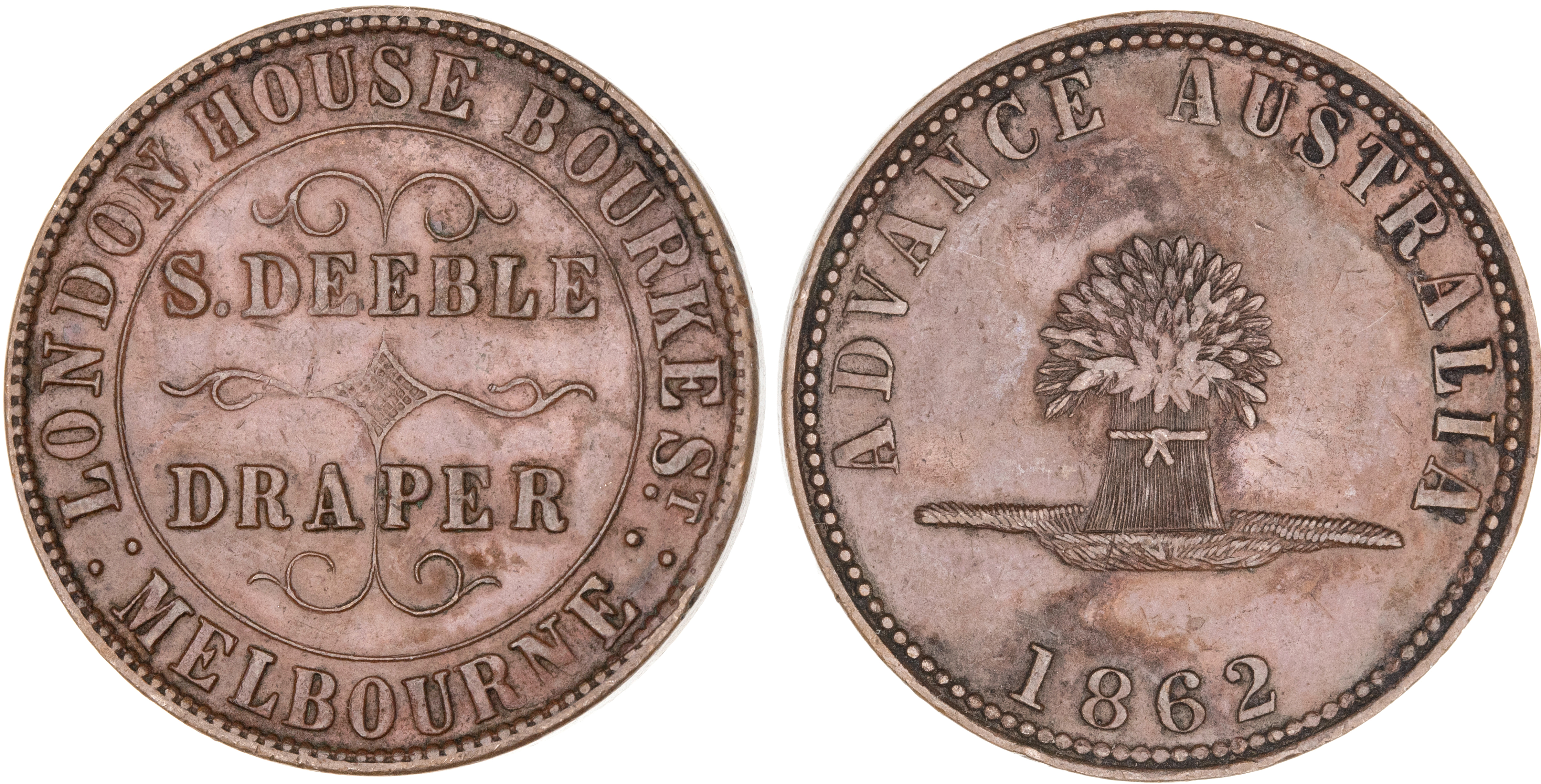 Melbourne, Victoria, S. Deeble, Penny, 1862, gVF