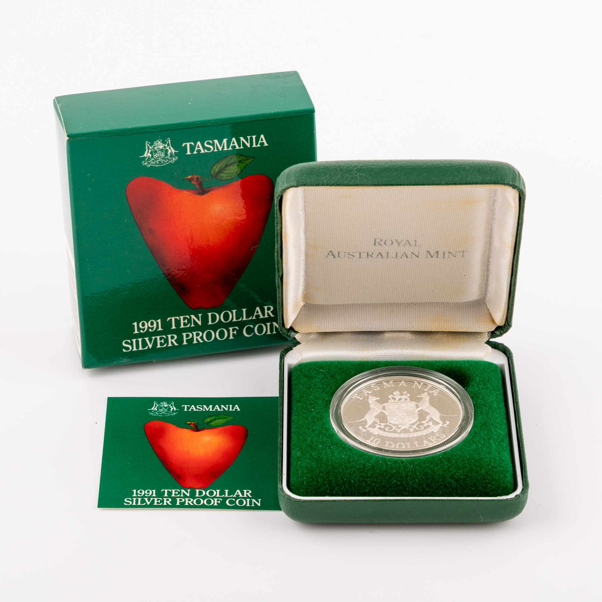 Elizabeth II, Tasmania Silver Proof Coin, Ten Dollar, 1991, UNC