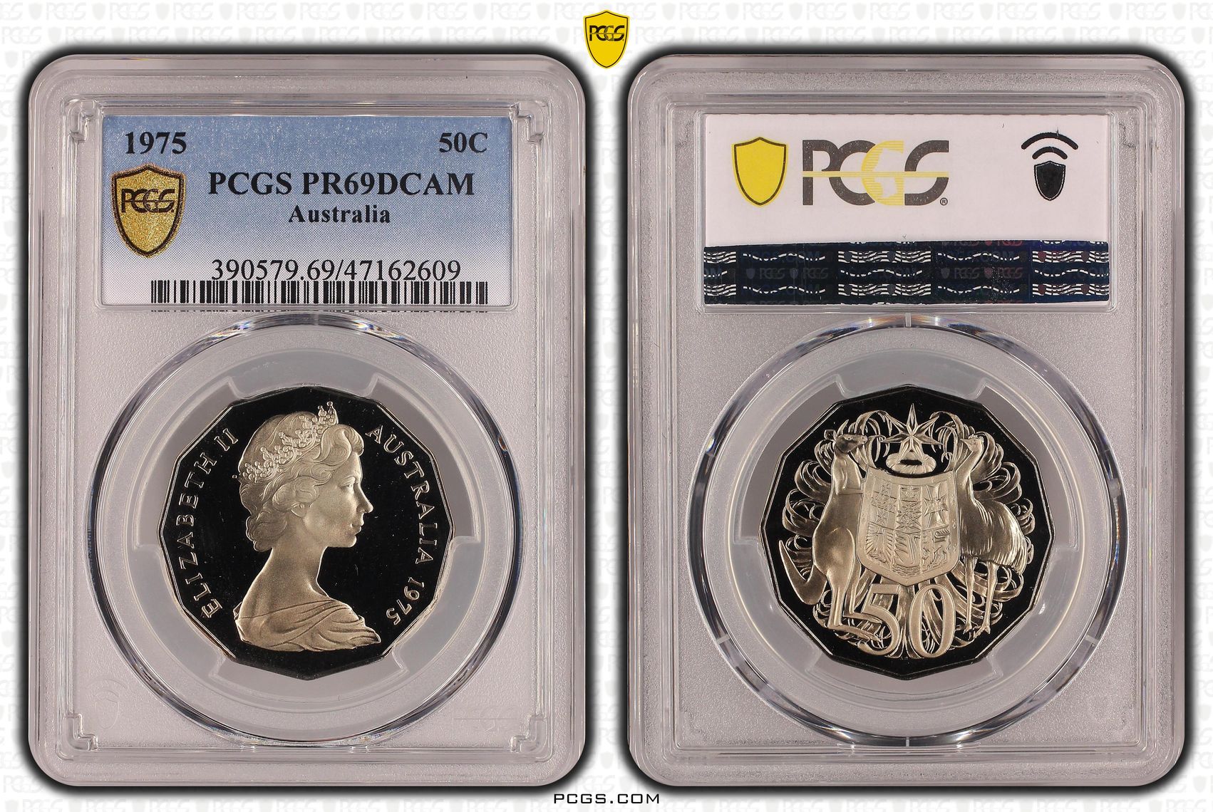 Elizabeth II, Fifty Cent, 1975, PCGS PR69DCAM