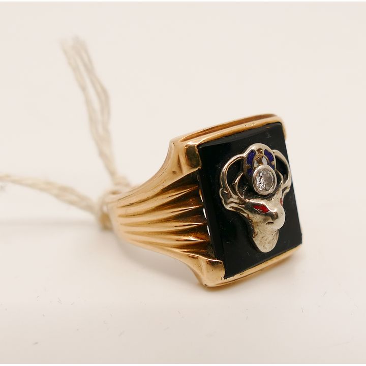 Men's 10K Diamond Elks Ring- 11.7g