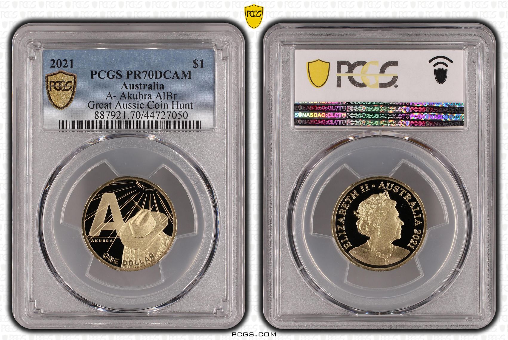 A- Akubra AlBr, One Dollar, 2021, PCGS PR70DCAM