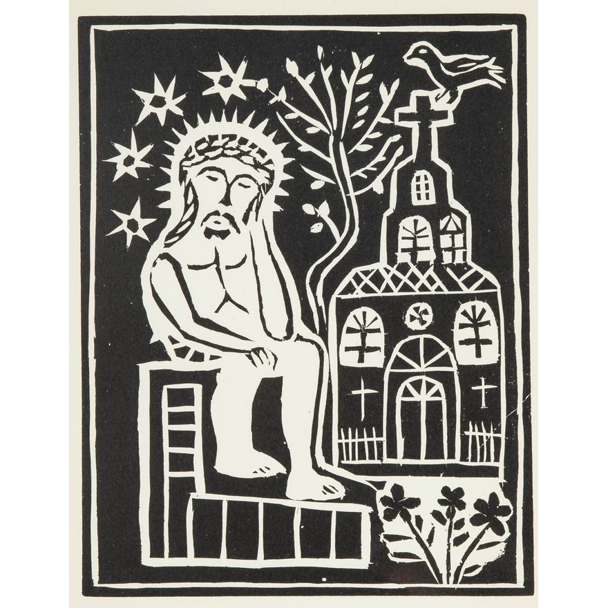 Jędrzej Wowro | Chrystus Frasobliwy z teki Piecątki beskidzkie, 1925-1933 r.,