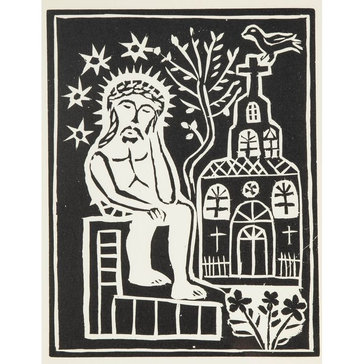 Jędrzej Wowro | Chrystus Frasobliwy z teki Piecątki beskidzkie, 1925-1933 r.,