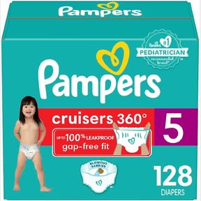 PAMPERS CRUISERS 360 FIT PULL ON DIAPERS, SIZE 5, 96 COUNT, DISPOSABLE DIAPERS WITH STRETCHY WAISTBAND