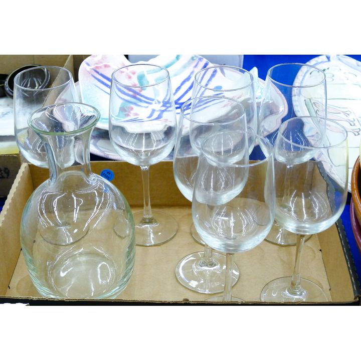 Box Glass Wine Goblets etc.