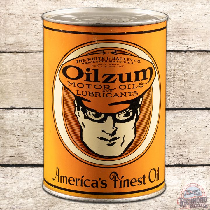 Oilzum America's Finest Oil Metal Quart Can - 8.25