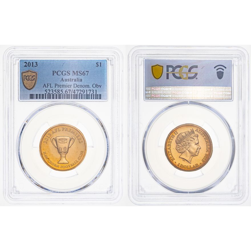 AFL Premier Denom. Obv, One Dollar, 2013, PCGS MS 67