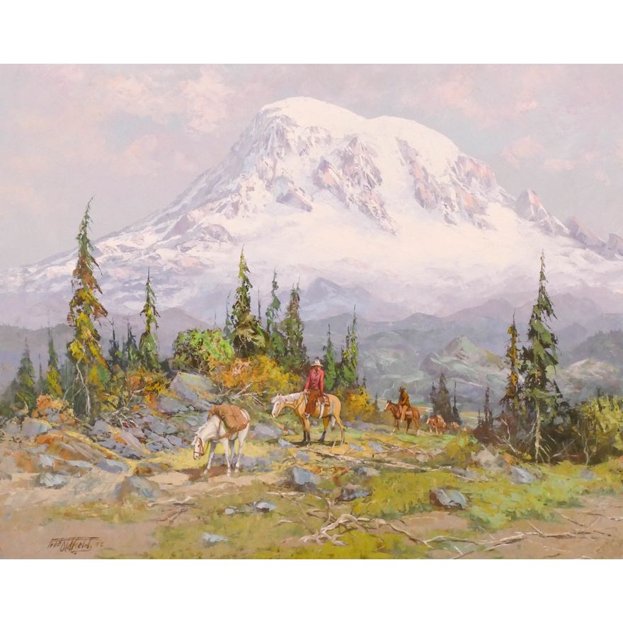 Fred Oldfield ''Mount Rainier'' Oil on Canvas