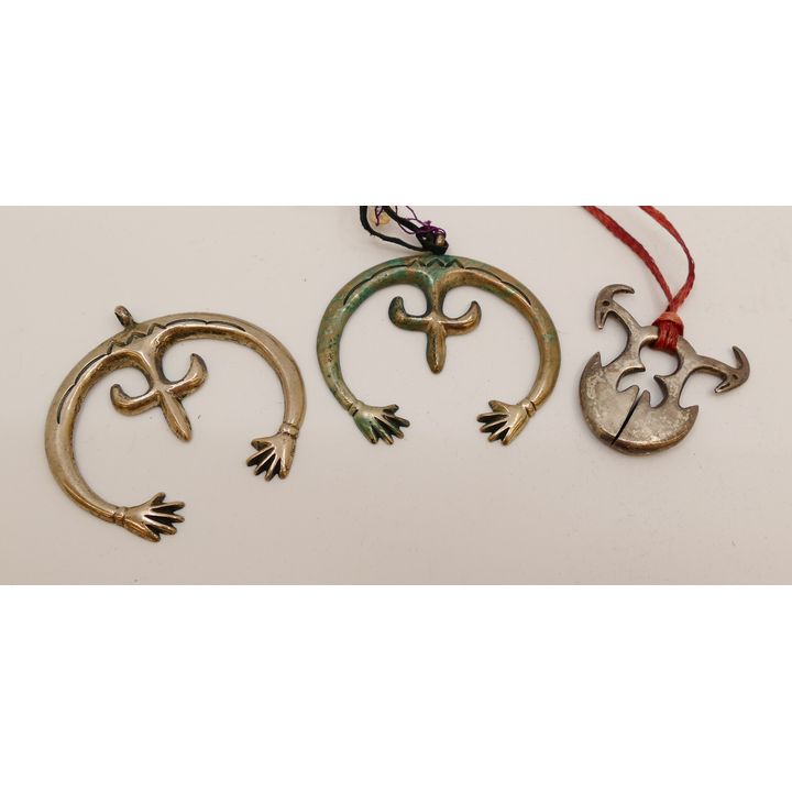 3pc Hopi Sterling Squash Blossom Pendants- 2.5''