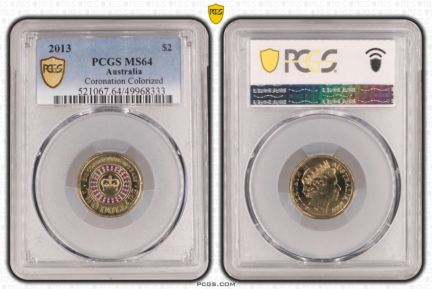 Coronation Colorized, Two Dollar, 2013, PCGS MS64