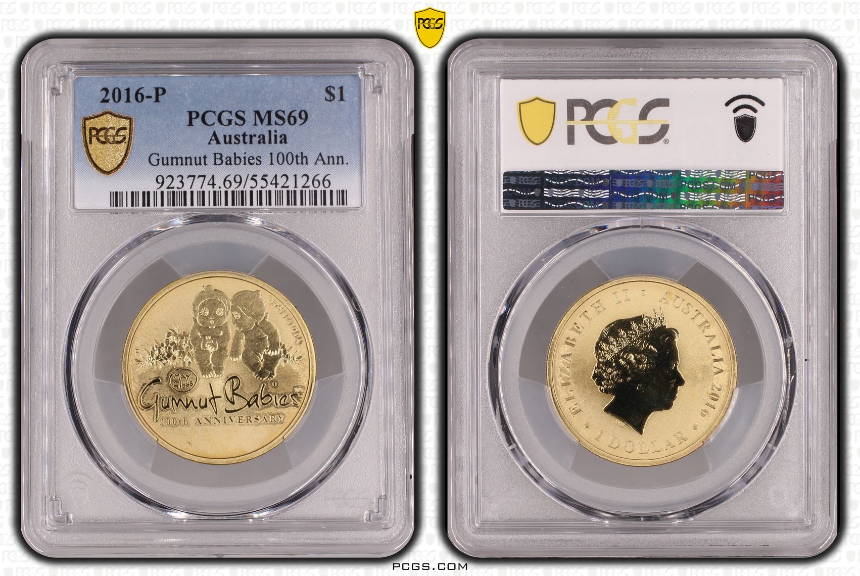 Gumnut Babies 100th Ann., POP 2/0, One Dollar, 2016-P, PCGS MS69
