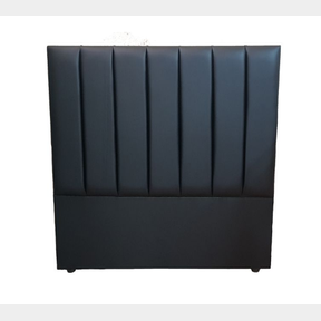 ZARRI BLACK LEATHER HEADBOARD - BLACK LEATHER - DOUBLE