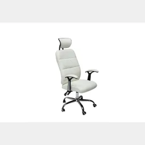 Reclining Office Chair With Head and Arm Rests White | ONE ARMREST MISSING