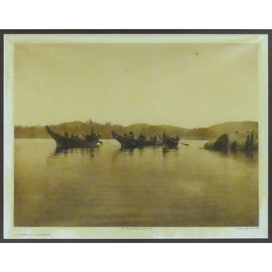 Antique Edward Curtis ''In Kwakiutl Waters'' (Plate 340) Large Photogravure