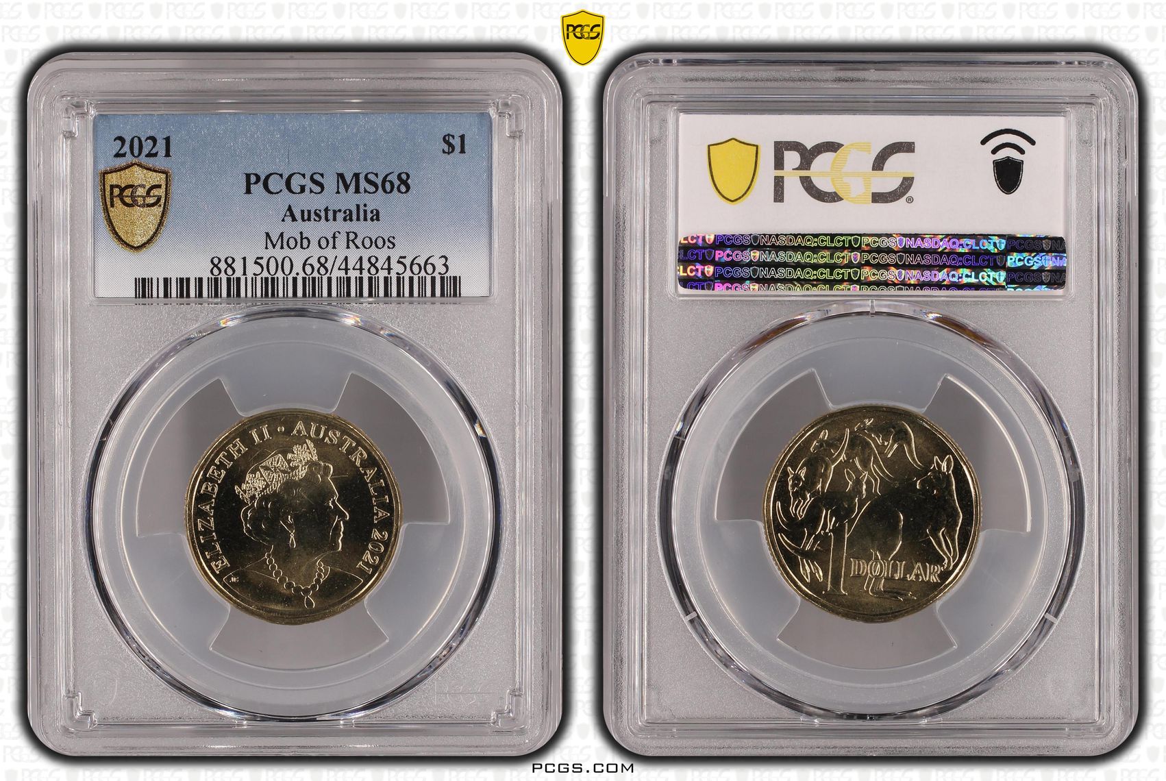 2021 Australia One Dollar, $1 Mob of Roos PCGS - MS68 -663
