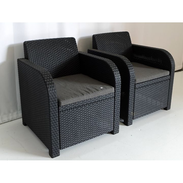 PAIR OF ALL WEATHER ARMCHAIRS