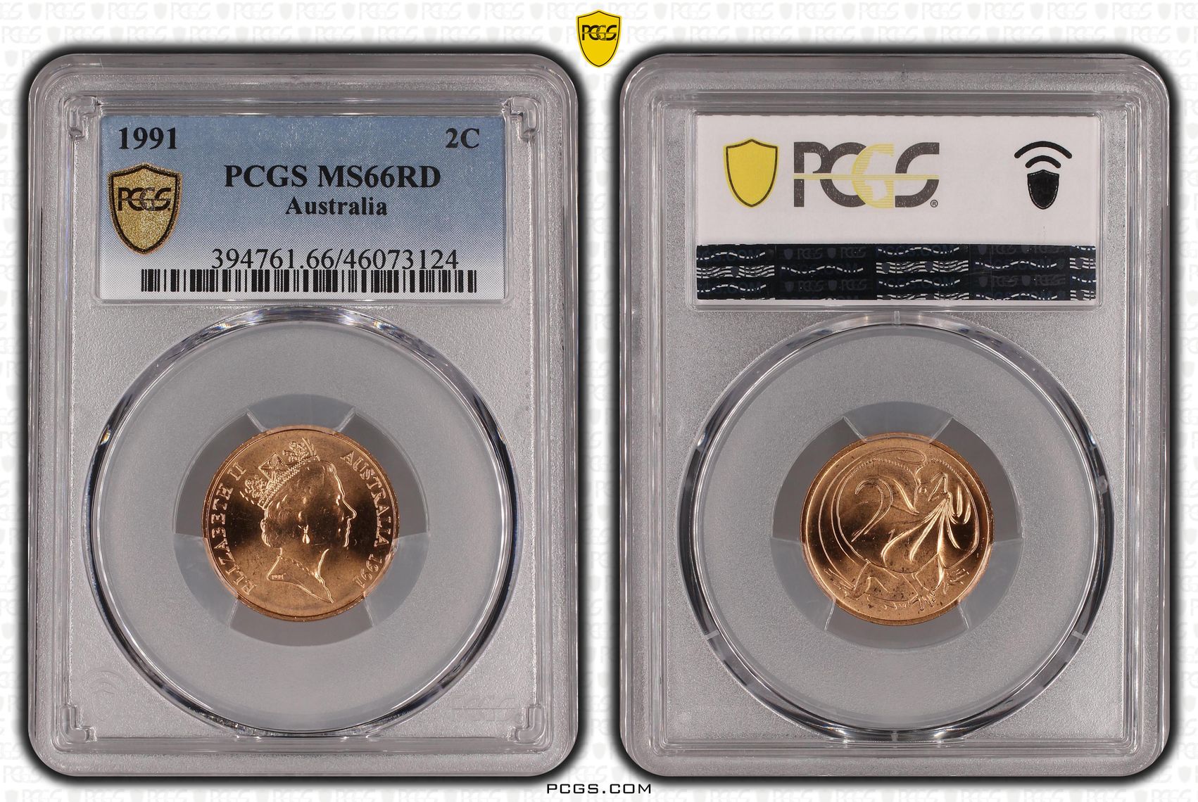 1991 Australia Two Cent, 2c PCGS - MS66RD -124