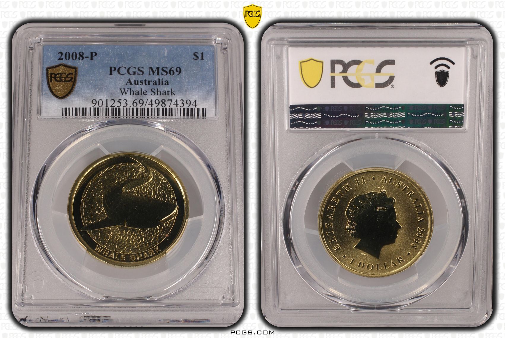 Whale Shark POP 3/0, One Dollar, 2008-P, PCGS MS69