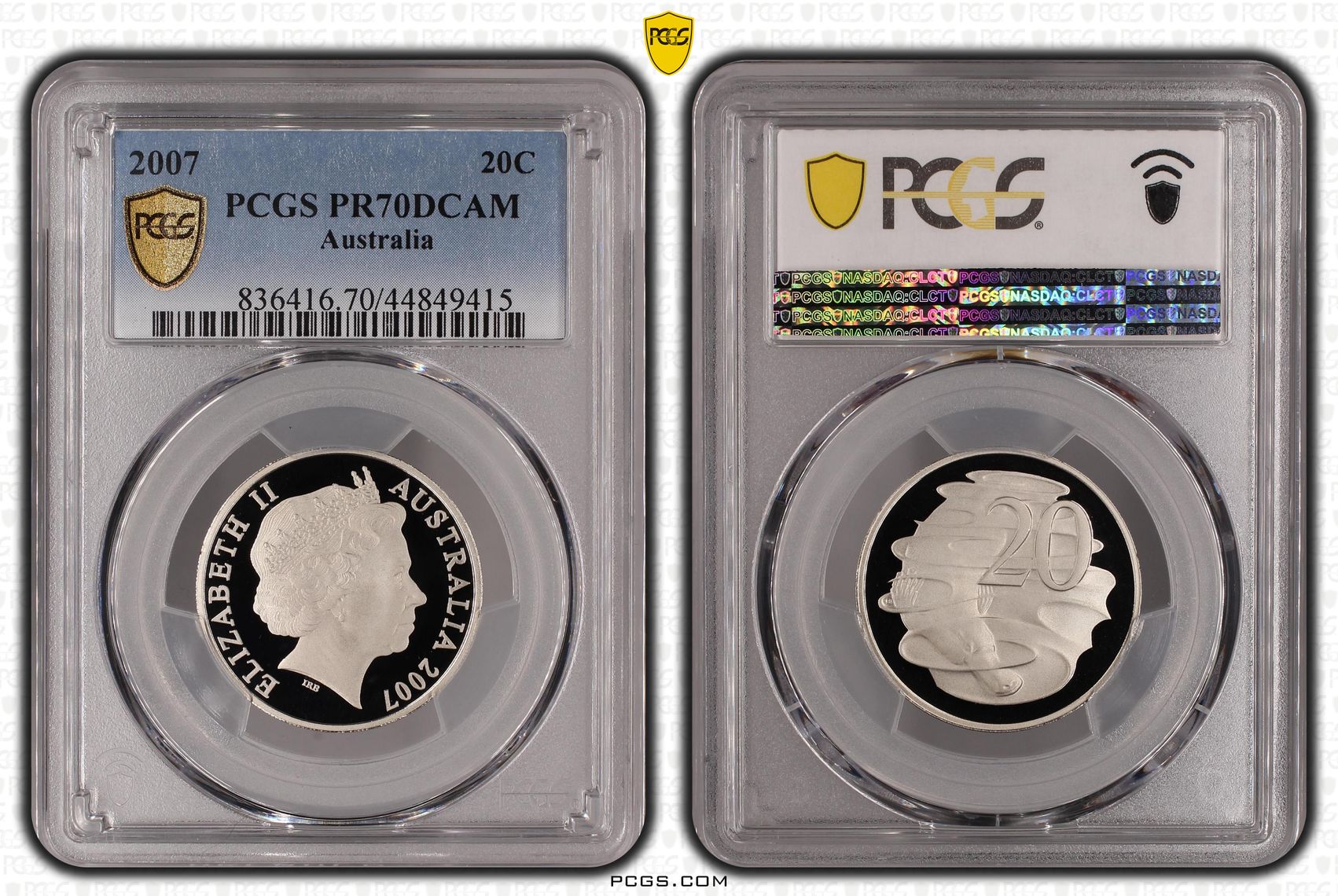 2007 Australia Twenty Cent, 20c PCGS - PR70DCAM POP 30/0 -415
