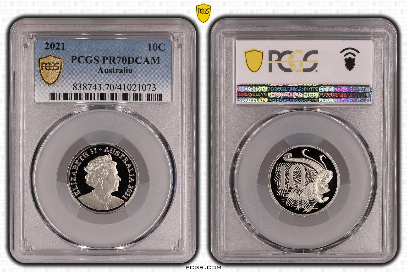 165 · 2021 Australia Ten Cent, 10c PCGS - PR70DCAM POP 120/0 -073