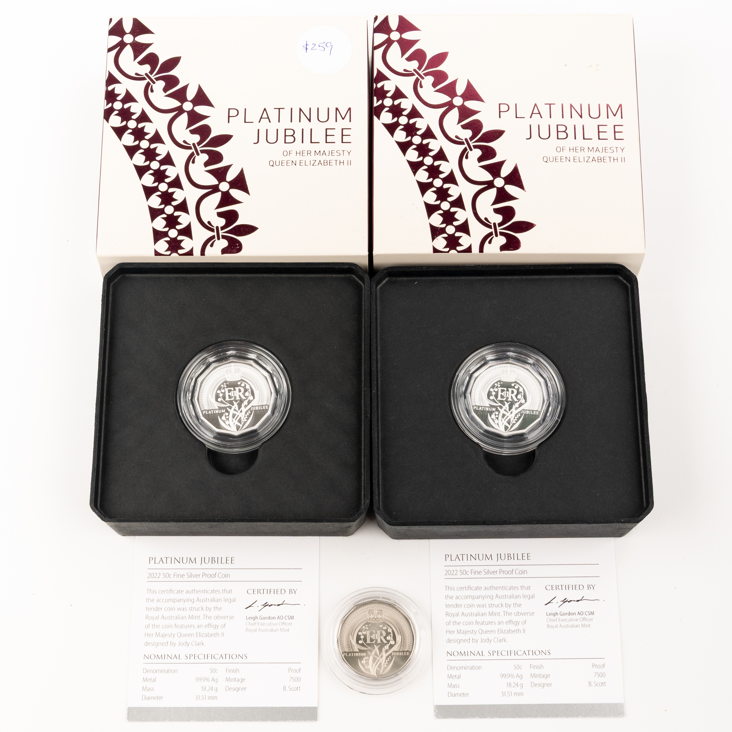 Elizabeth II, RAM - Platinum Jubilee, Fifty Cents, 2022, FDC