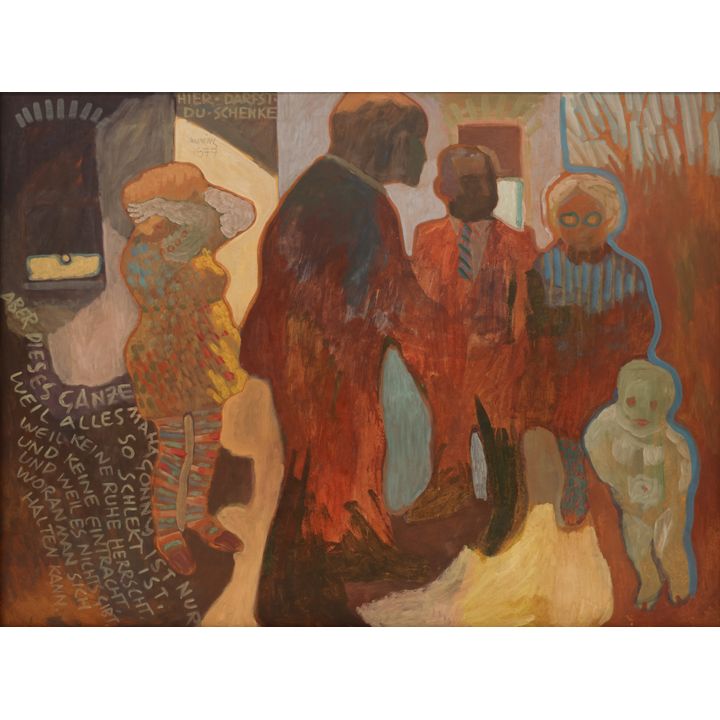 William Cumming ''The Rise and Fall of the City'' 1977 Tempera
