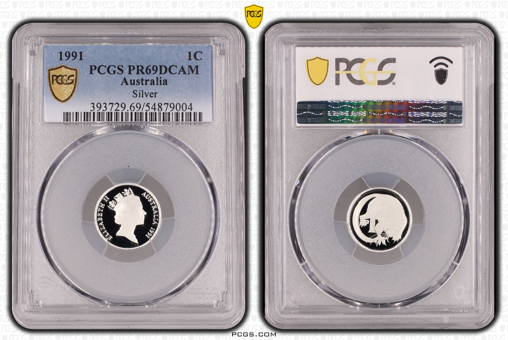 Silver, One Cent, 1991, PCGS PR69DCAM