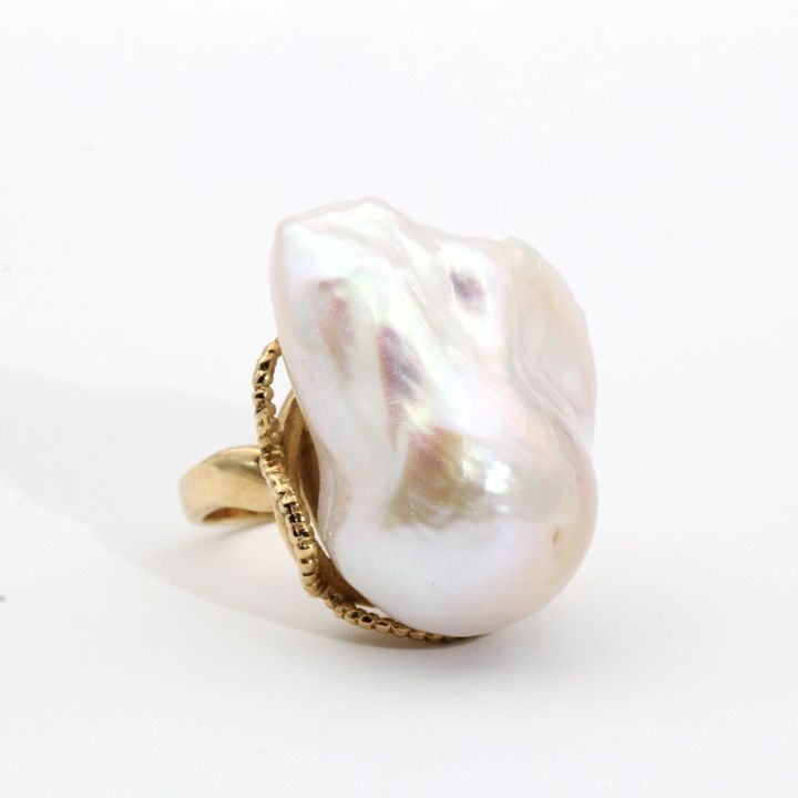 9ct Gold & Freshwater Pearl Cocktail Ring, 14.4g,