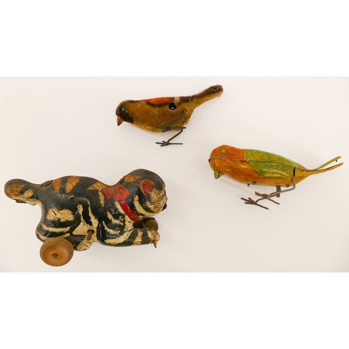 Box 3pc Old Wind-Up Animal Toys