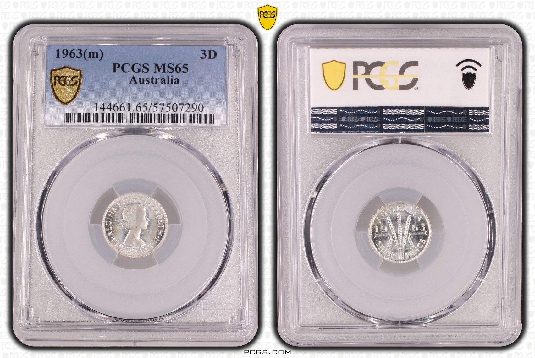 Threepence, 1963, PCGS MS65