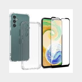 Shockproof Clear Pouch and 9D Tempered Glass Protector For Samsung A14 5G - - 51745/1783