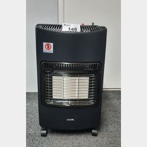 GOLDAIR - 3 PANEL GAS HEATER WITH REGULATOR AND WHEELS - BLACK - GGH-42BA