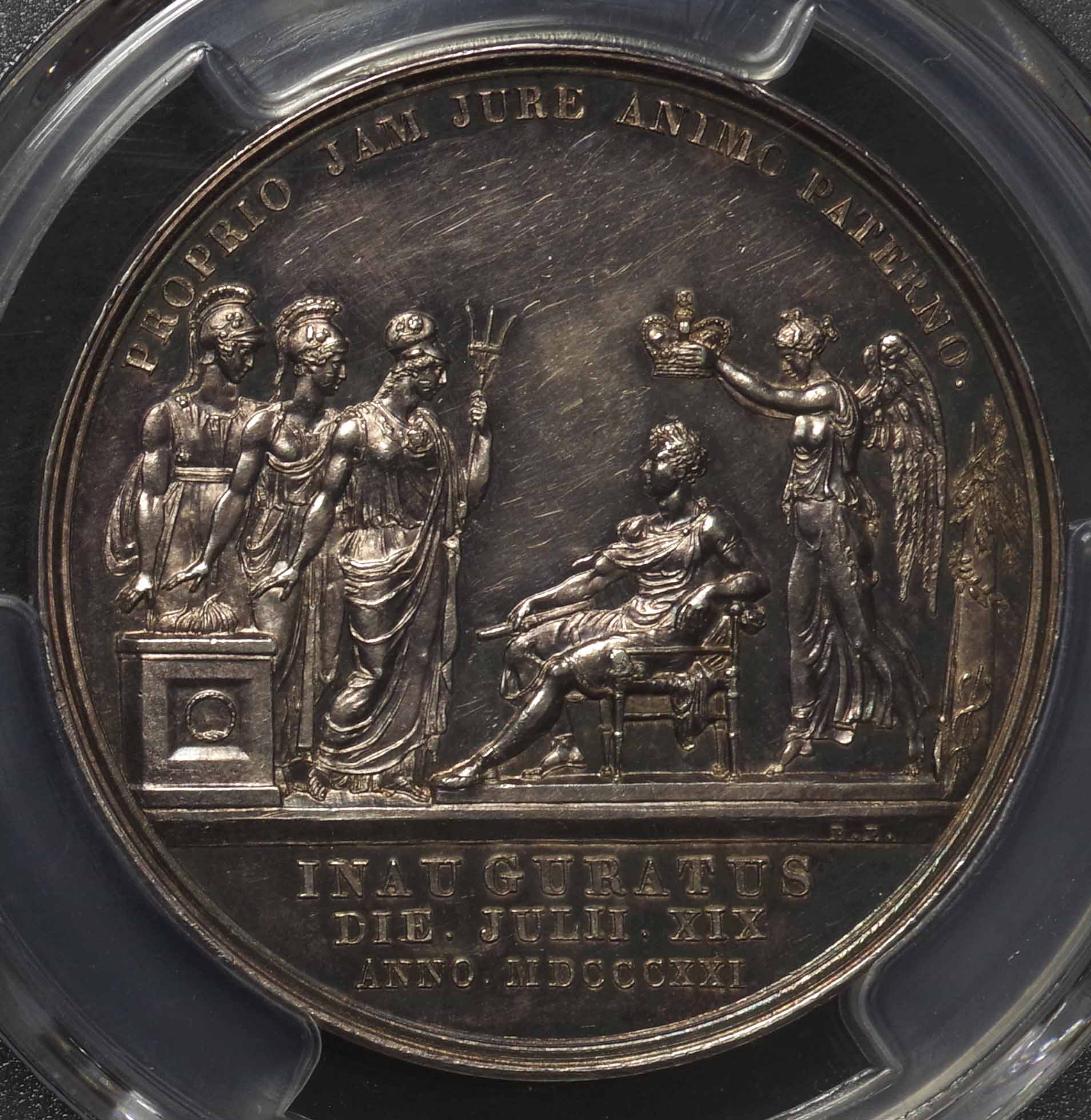 メキシコ、カルロス４世夫妻特大銀メダル珍品 英国-GB. PCGS SP61. 極美/未. AU. ジョージ4世統治記念