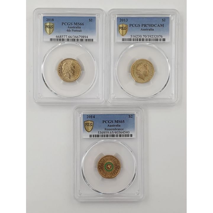 PCGS Graded $2 Coins (x3)