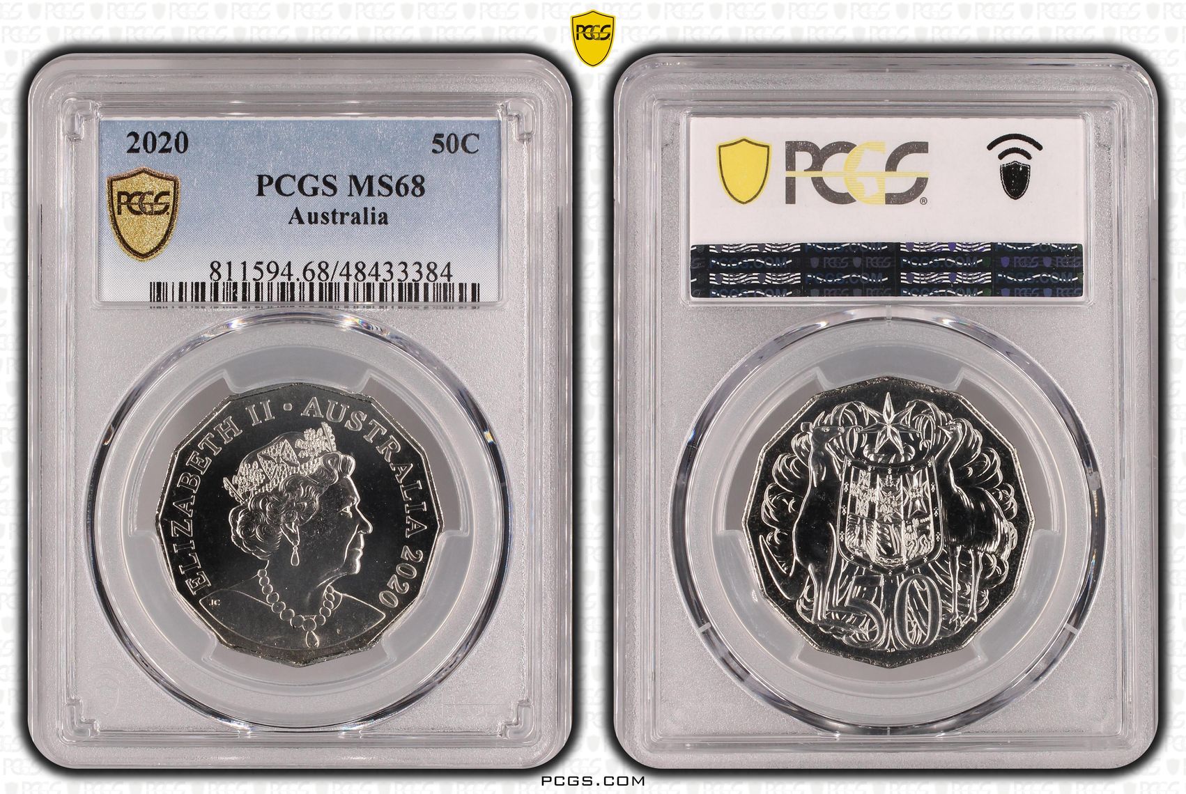 Elizabeth II, POP 5/0, Fifty Cent, 2020, PCGS MS68