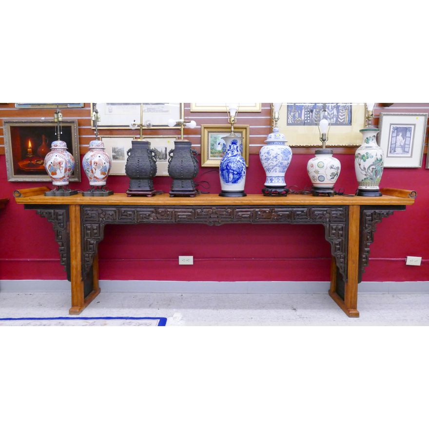 Impressive Chinese Carved Altar Table- 36 x 115 x 17''