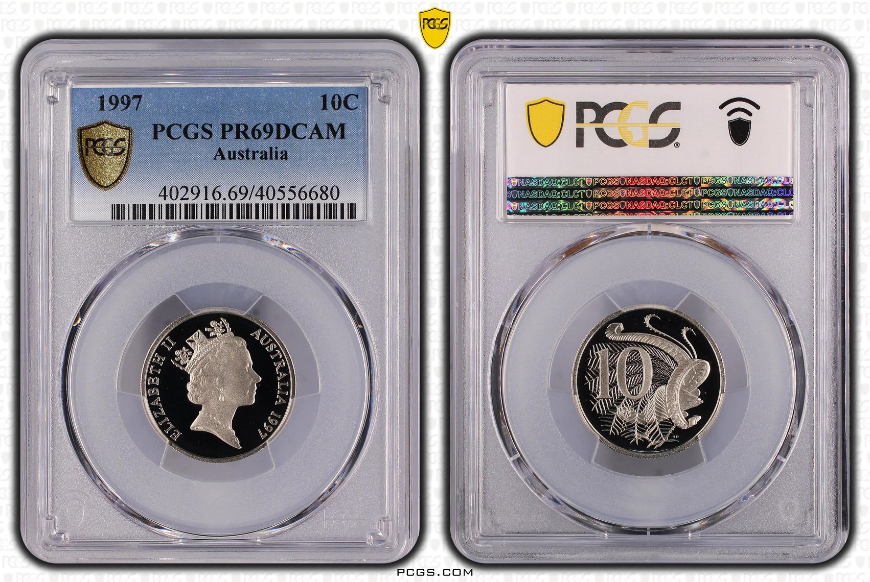Elizabeth II, Ten Cent, 1997, PCGS PR69DCAM