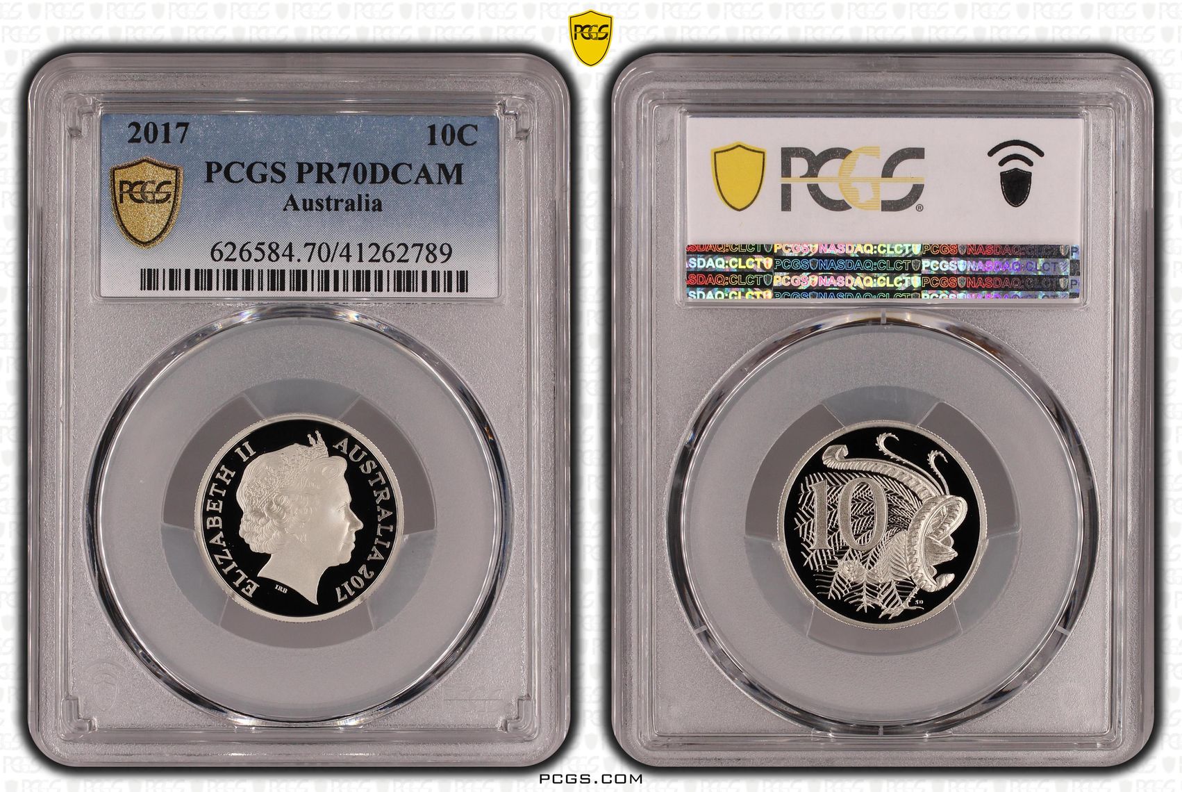 Elizabeth II, Ten Cent, 2017, PCGS PR70DCAM