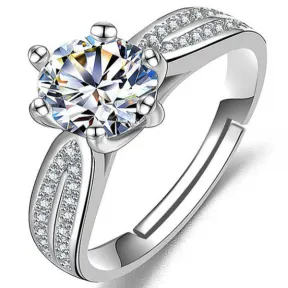 Rings Wedding Moissanite 1Carat Zircon Adjustable Diamond Ring N |